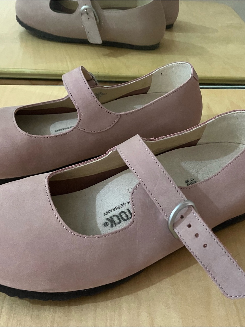 Birkenstock Dusty Rose Mary Jane Flats with Buckle Strap